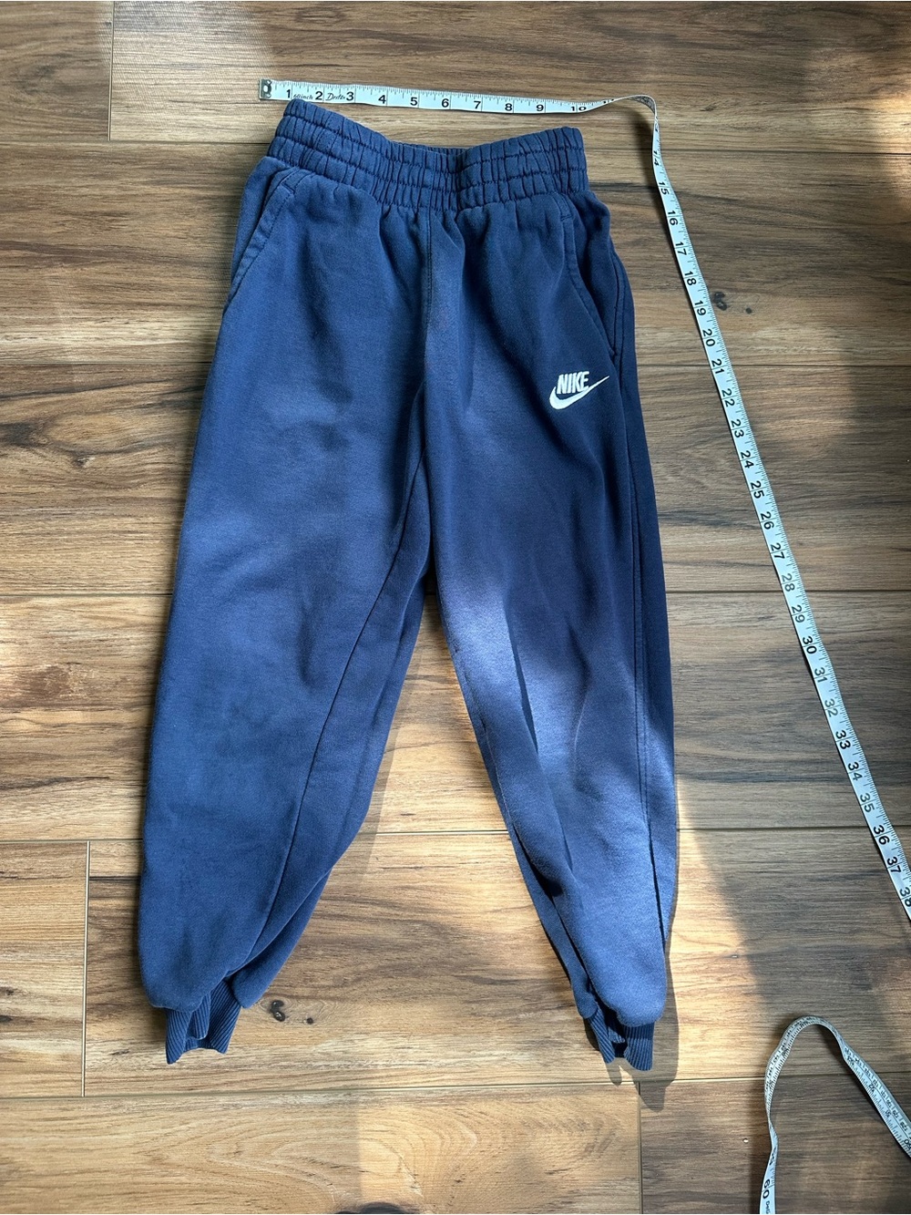 Nike Kids Navy Fleece Joggers with White Logo
